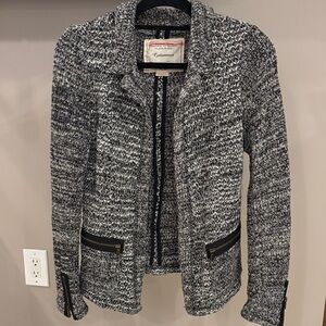 Anthropologie Cartonnier Heavy Cardigan Sweater with Zipper Detail, Size S